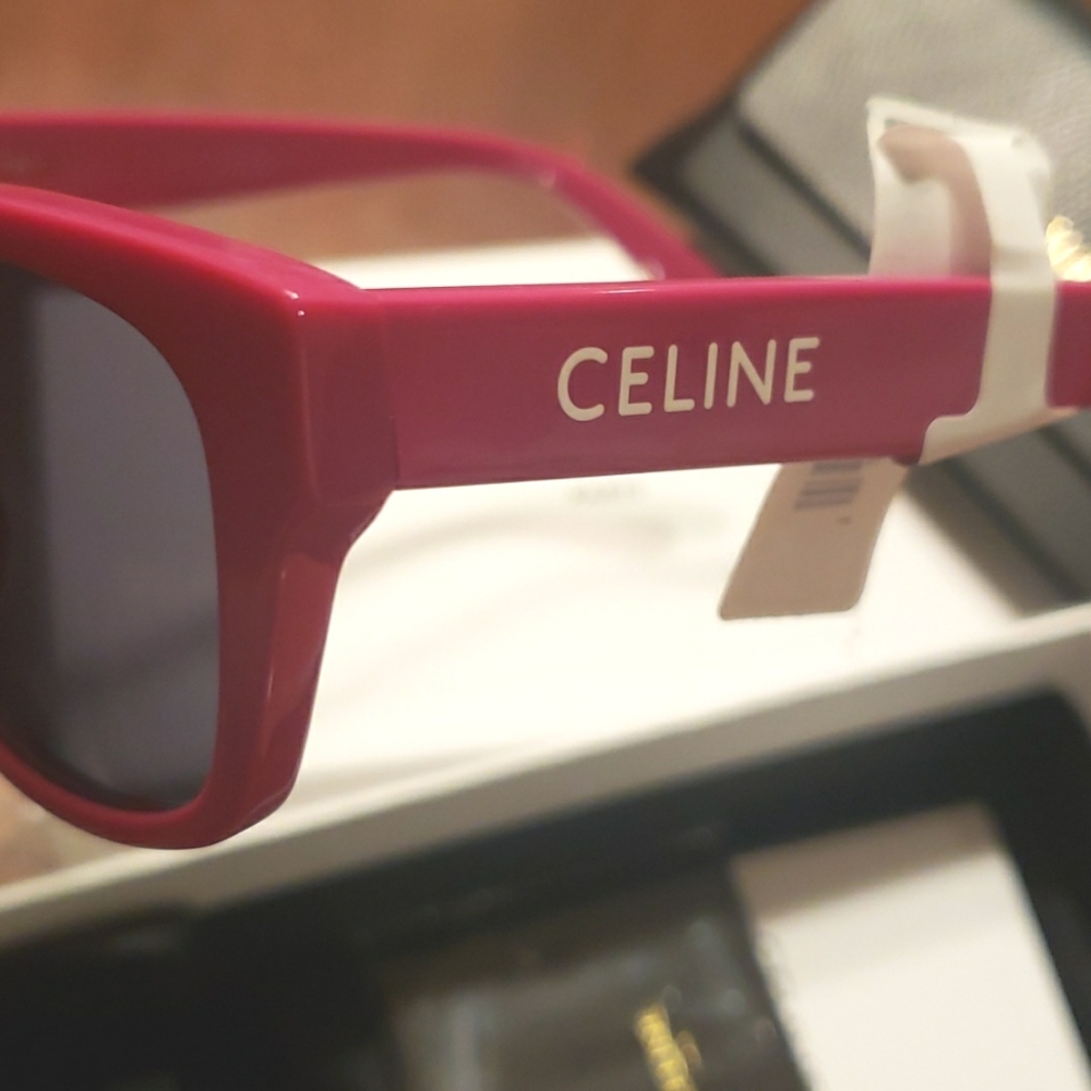 NWT CELINE MONOCHROMS SQUARE HOT PINK SUNGLASSES πΆ - Picture 6 of 12